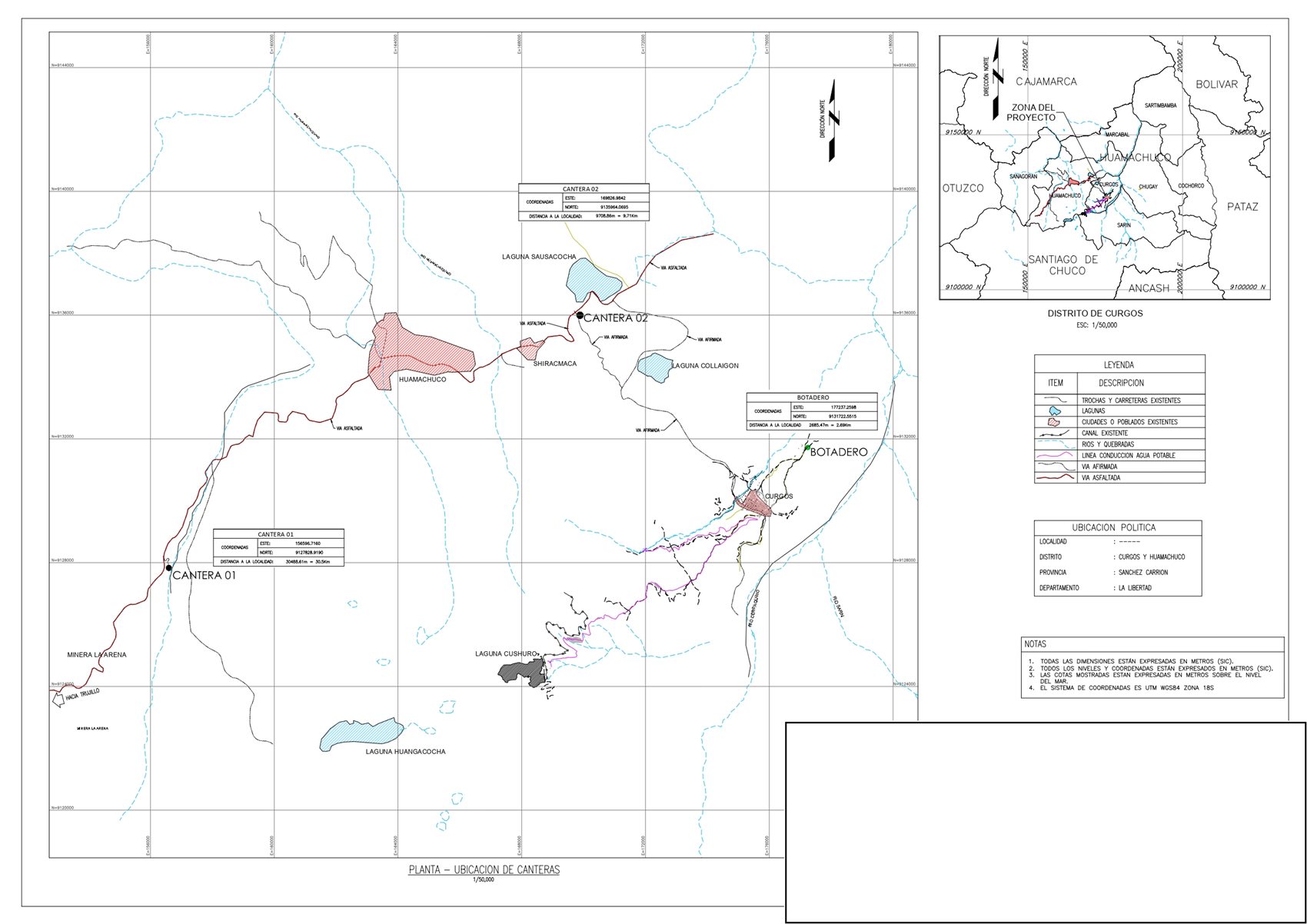 Plano de ubicación de canteras